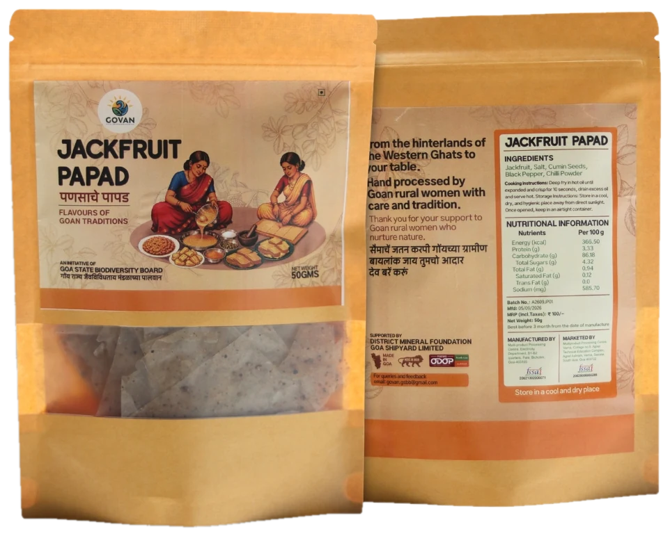 Jackfruit Papad, front and back of pack