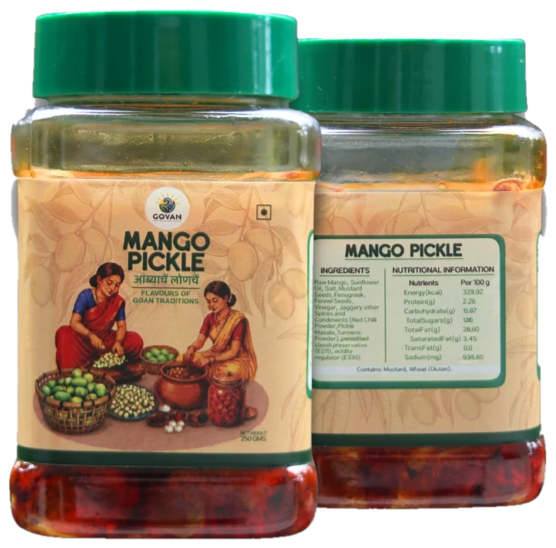 Mango Pickle, front and back of pack