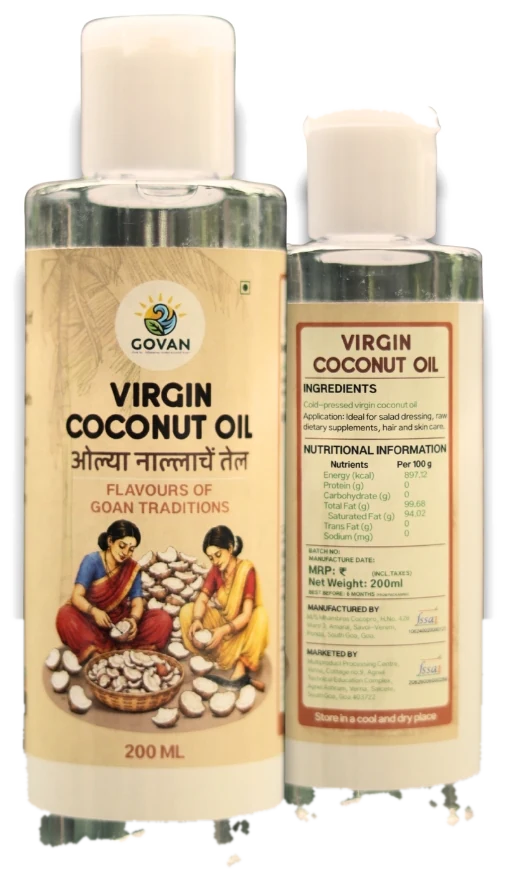 Virgin Coconut Oil, front and back of pack
